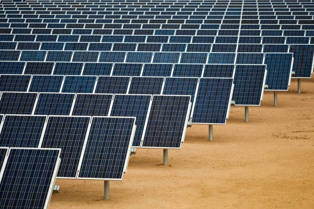 Giant solar panel power plant in Saudi
